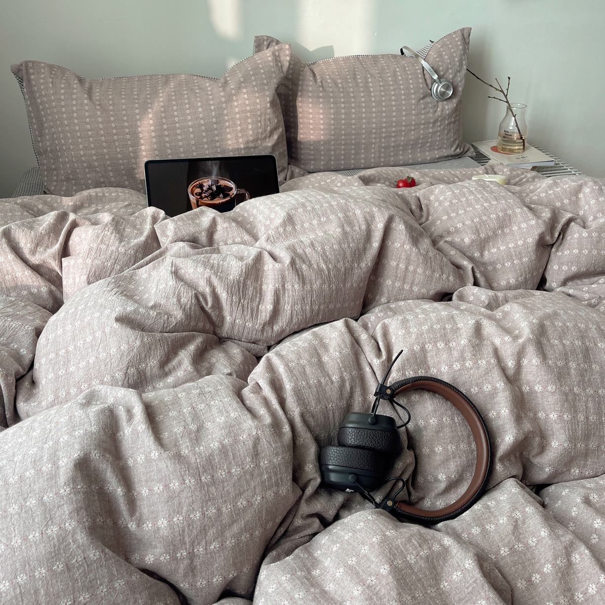 91家纺网 家纺一手货源 找家纺 盼季家纺 2026新款亲肤水洗棉四件套-简单款 简单款-阿尔曼灰