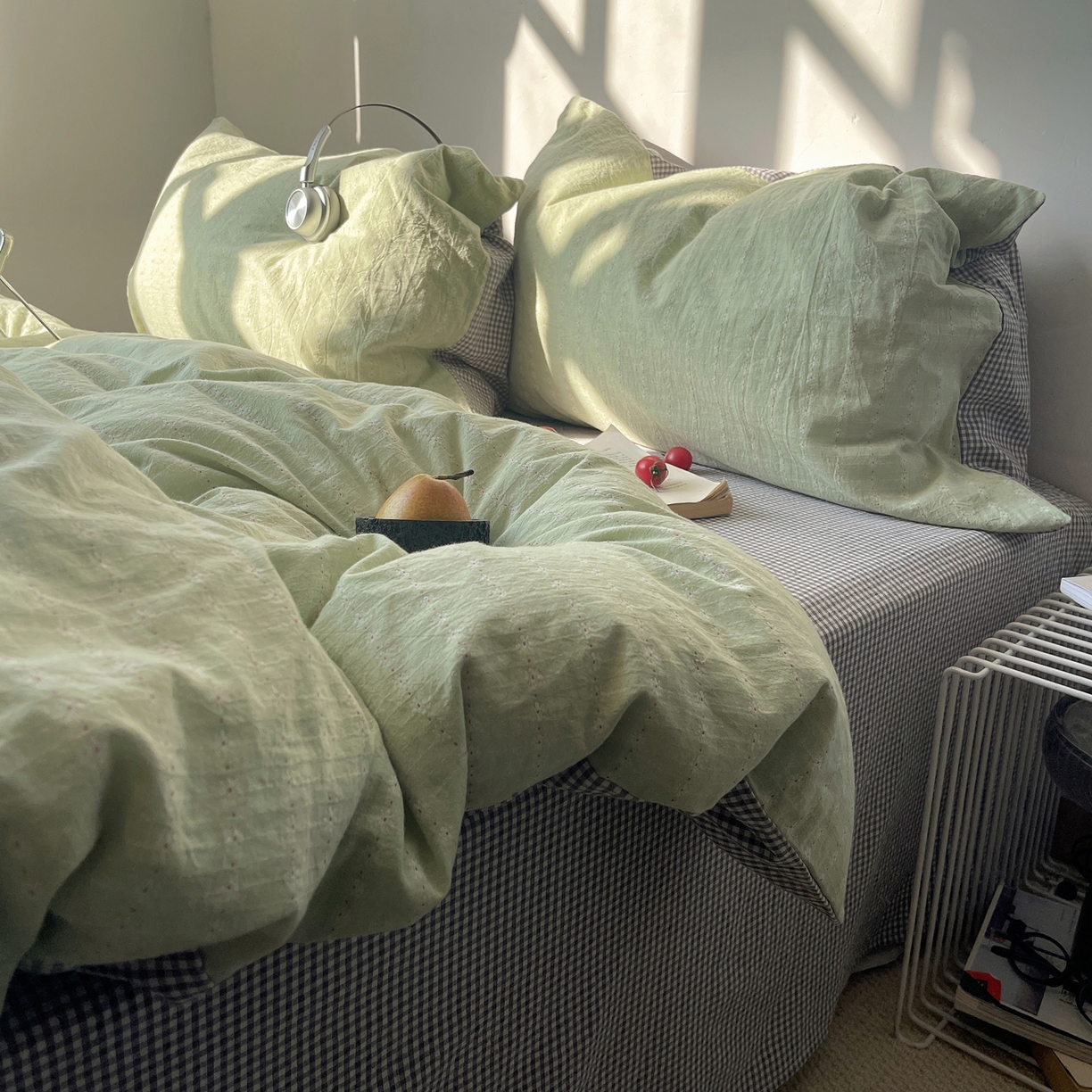 91家纺网 家纺一手货源 找家纺 盼季家纺 2026新款亲肤水洗棉四件套-简单款 简单款-阿尔曼绿