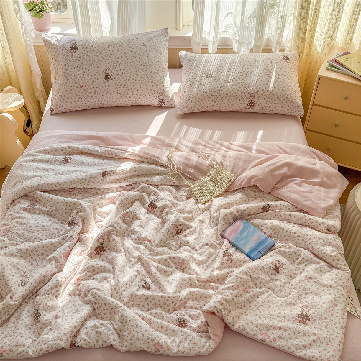 91家纺网 家纺一手货源 找家纺 （总）艺菲阁家纺 2026新款云感双层纱夏被夏凉被空调被