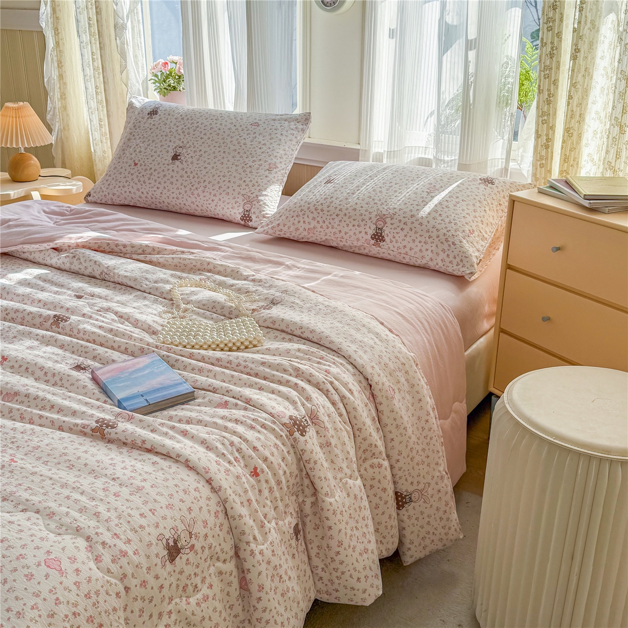 91家纺网 家纺一手货源 找家纺 （总）艺菲阁家纺 2026新款云感双层纱夏被夏凉被空调被