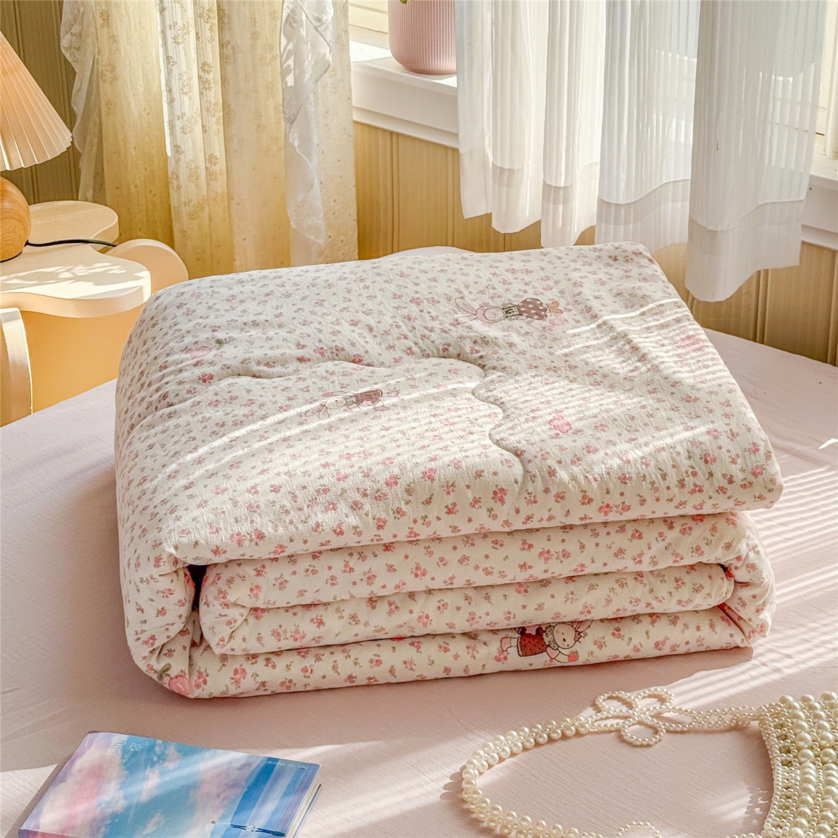 91家纺网 家纺一手货源 找家纺 （总）艺菲阁家纺 2026新款云感双层纱夏被夏凉被空调被