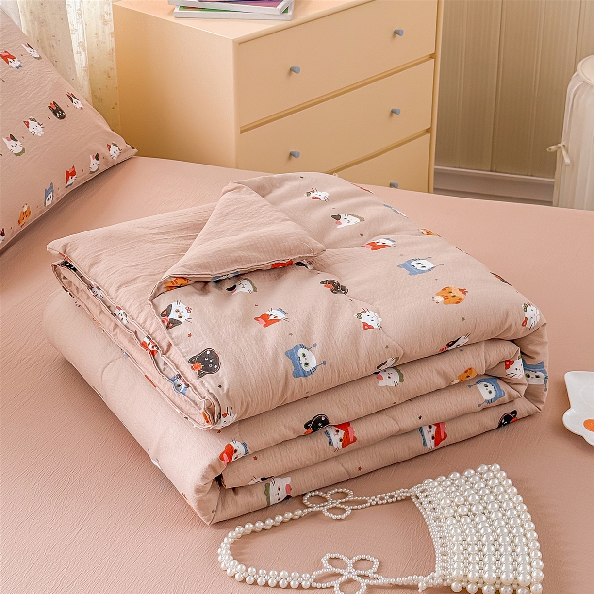 91家纺网 家纺一手货源 找家纺 （总）艺菲阁家纺 2026新款云感双层纱夏被夏凉被空调被