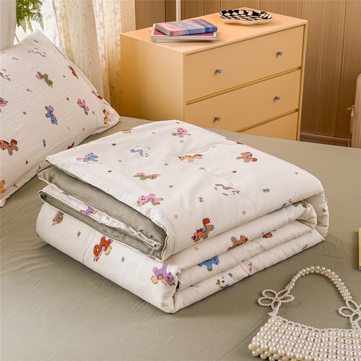 91家纺网 家纺一手货源 找家纺 （总）艺菲阁家纺 2026新款云感双层纱夏被夏凉被空调被