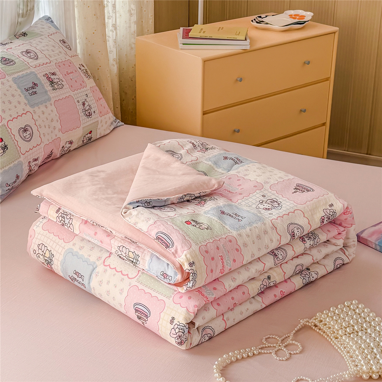 艺菲阁家纺 2026新款云感双层纱夏被夏凉被空调被 蛋糕派