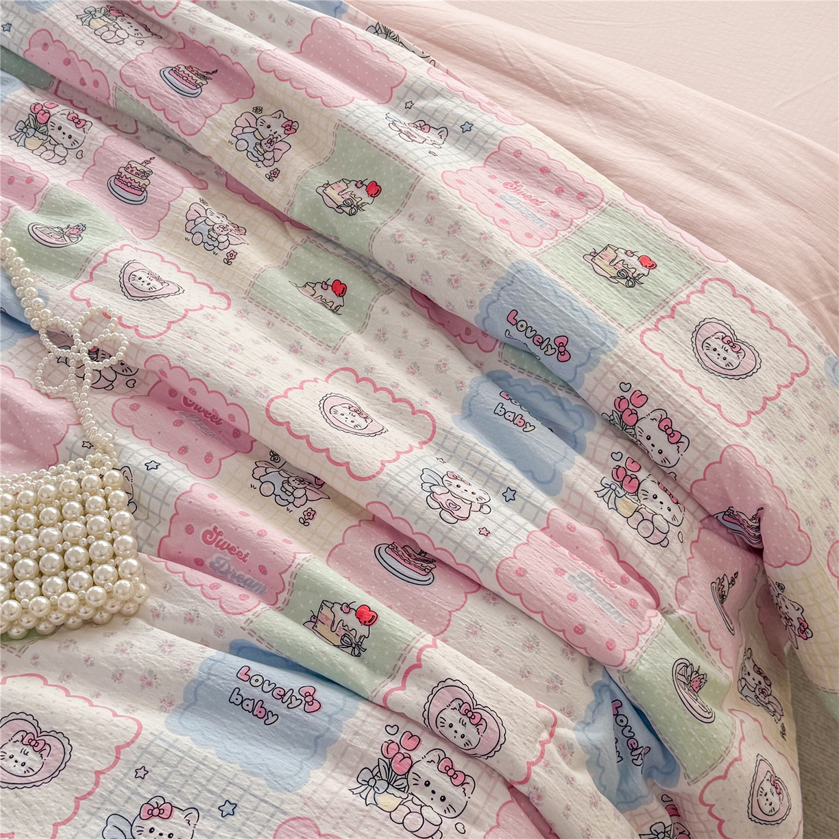 91家纺网 家纺一手货源 找家纺 艺菲阁家纺 2026新款云感双层纱夏被夏凉被空调被 蛋糕派