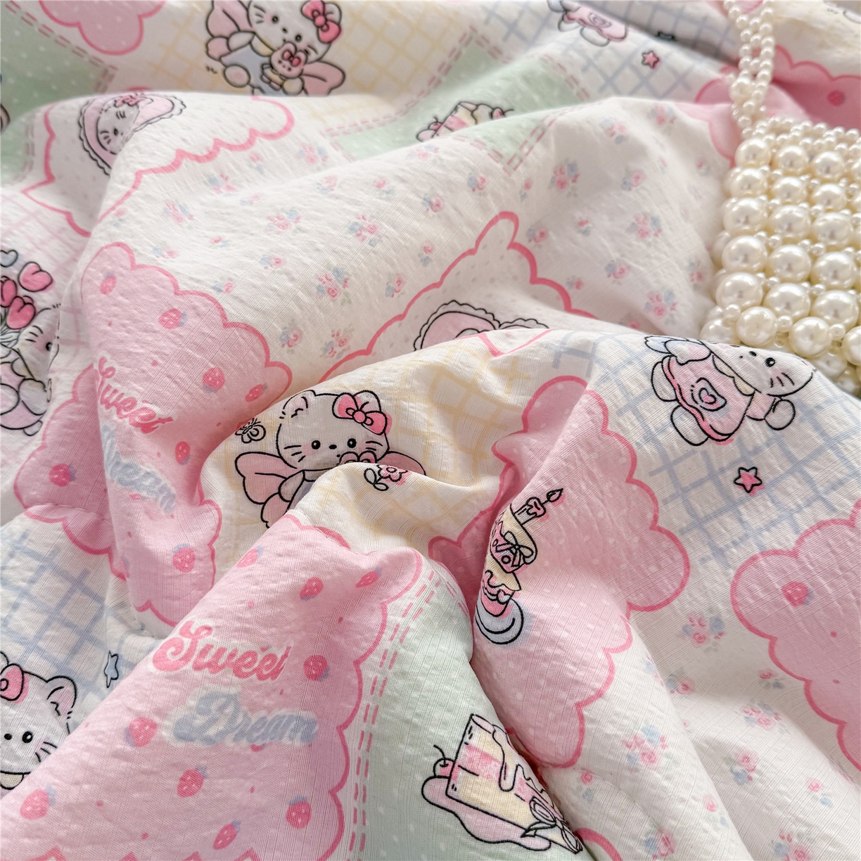 91家纺网 家纺一手货源 找家纺 艺菲阁家纺 2026新款云感双层纱夏被夏凉被空调被 蛋糕派