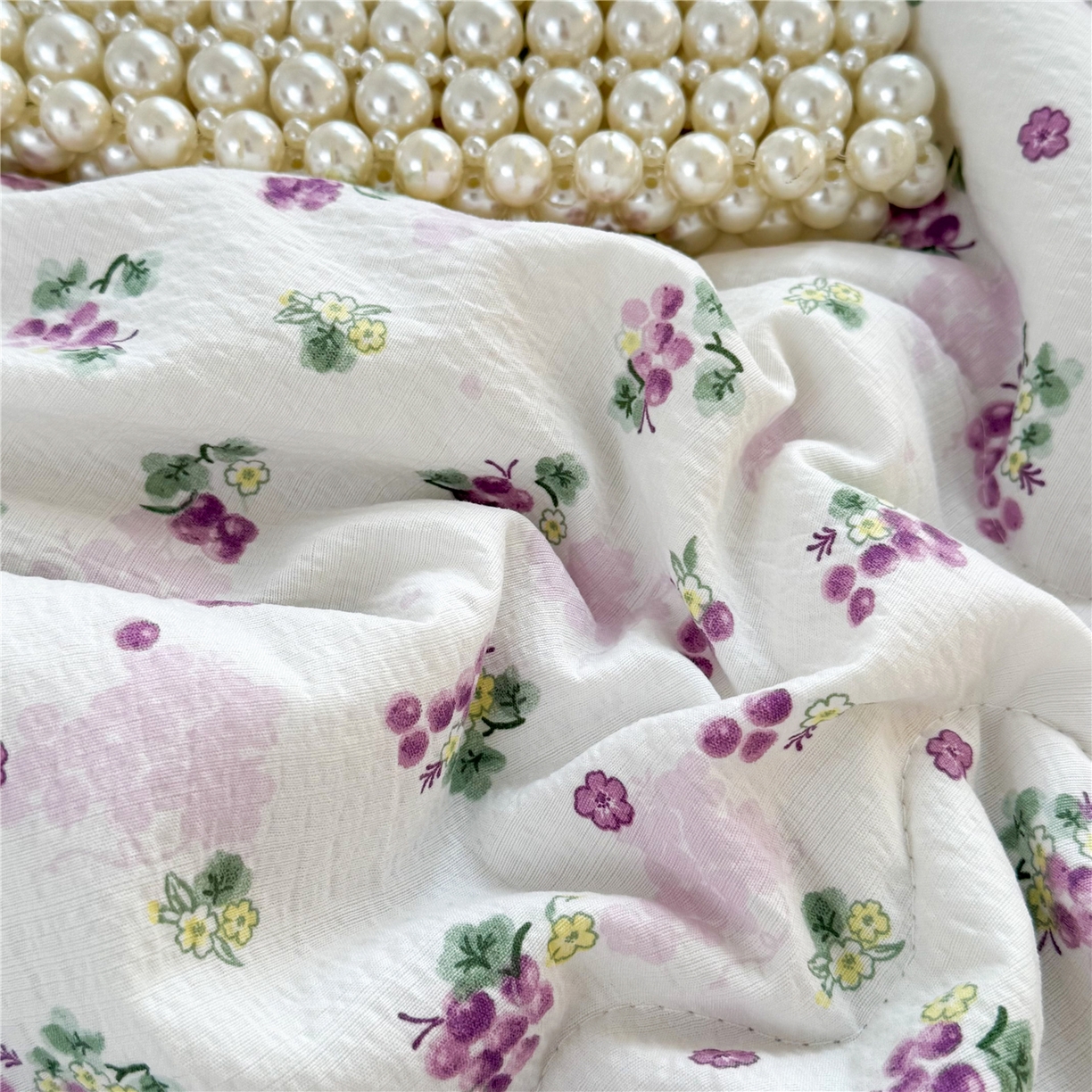 91家纺网 家纺一手货源 找家纺 艺菲阁家纺 2026新款云感双层纱夏被夏凉被空调被 葡萄多多