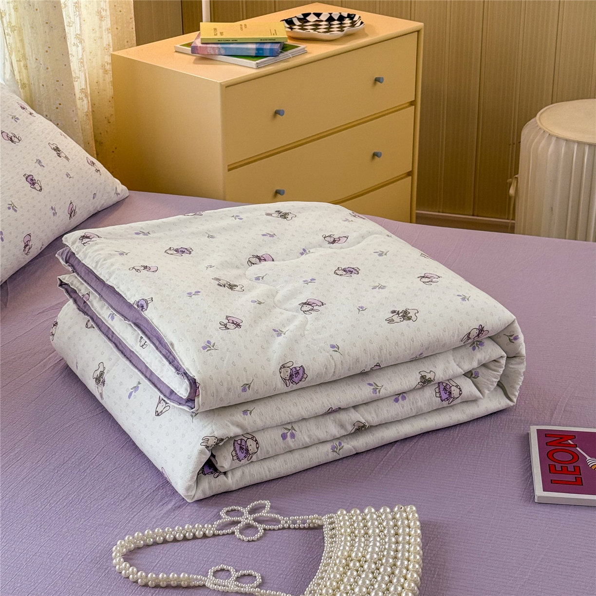 艺菲阁家纺 2026新款云感双层纱夏被夏凉被空调被 裙小兔