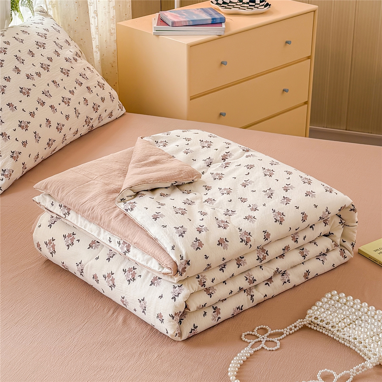 艺菲阁家纺 2026新款云感双层纱夏被夏凉被空调被 苏槿