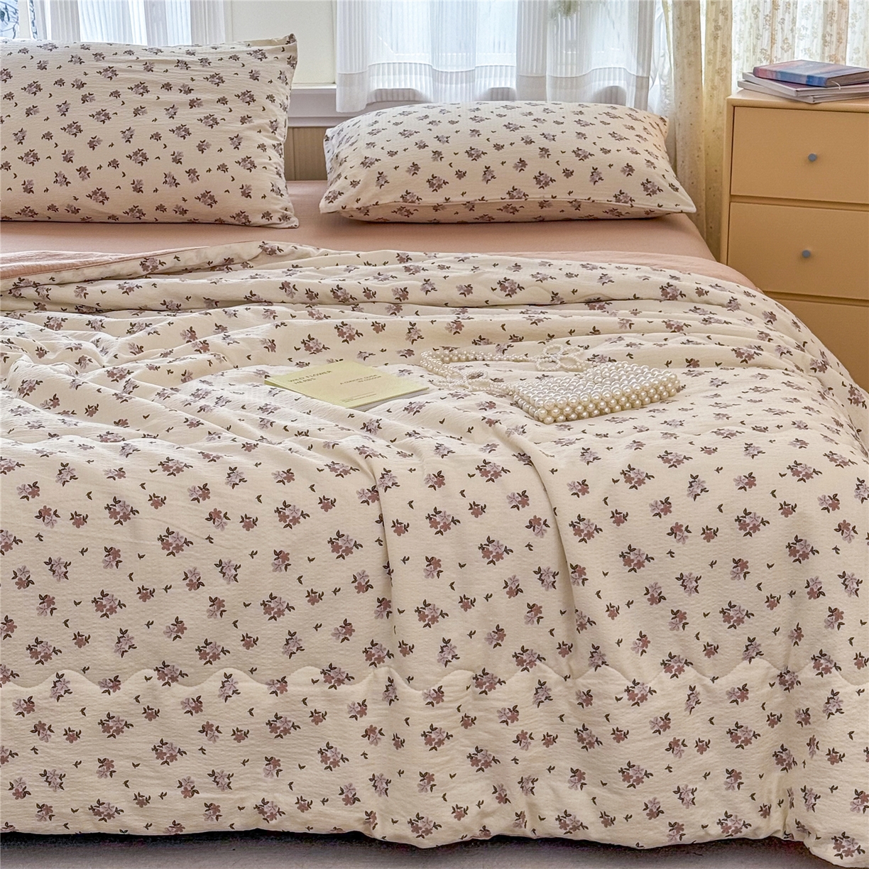 91家纺网 家纺一手货源 找家纺 艺菲阁家纺 2026新款云感双层纱夏被夏凉被空调被 苏槿