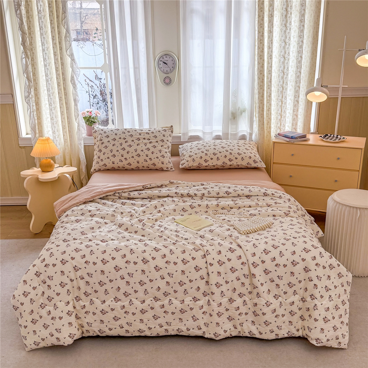 91家纺网 家纺一手货源 找家纺 艺菲阁家纺 2026新款云感双层纱夏被夏凉被空调被 苏槿