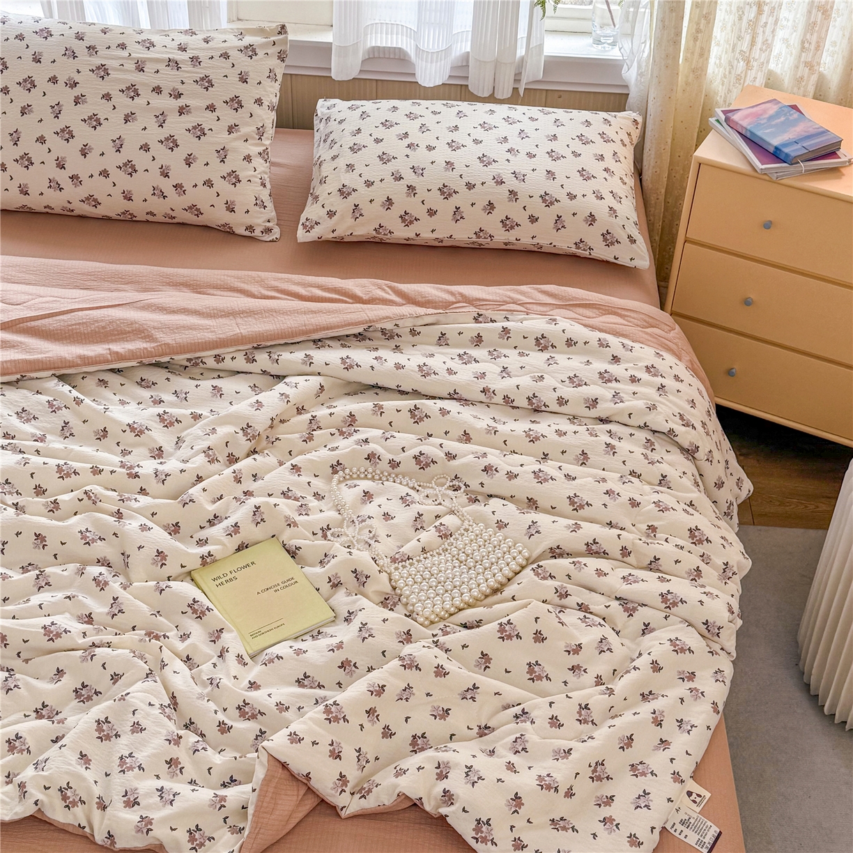 91家纺网 家纺一手货源 找家纺 艺菲阁家纺 2026新款云感双层纱夏被夏凉被空调被 苏槿