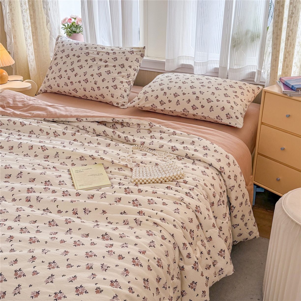 91家纺网 家纺一手货源 找家纺 艺菲阁家纺 2026新款云感双层纱夏被夏凉被空调被 苏槿