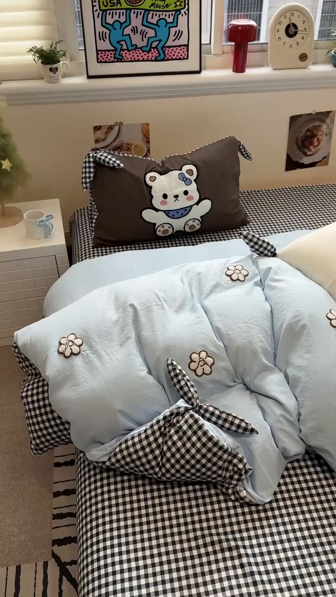 91家纺网 家纺一手货源 找家纺 （总）盼季家纺 2026新款立体蝴蝶结毛巾绣卡通四件套