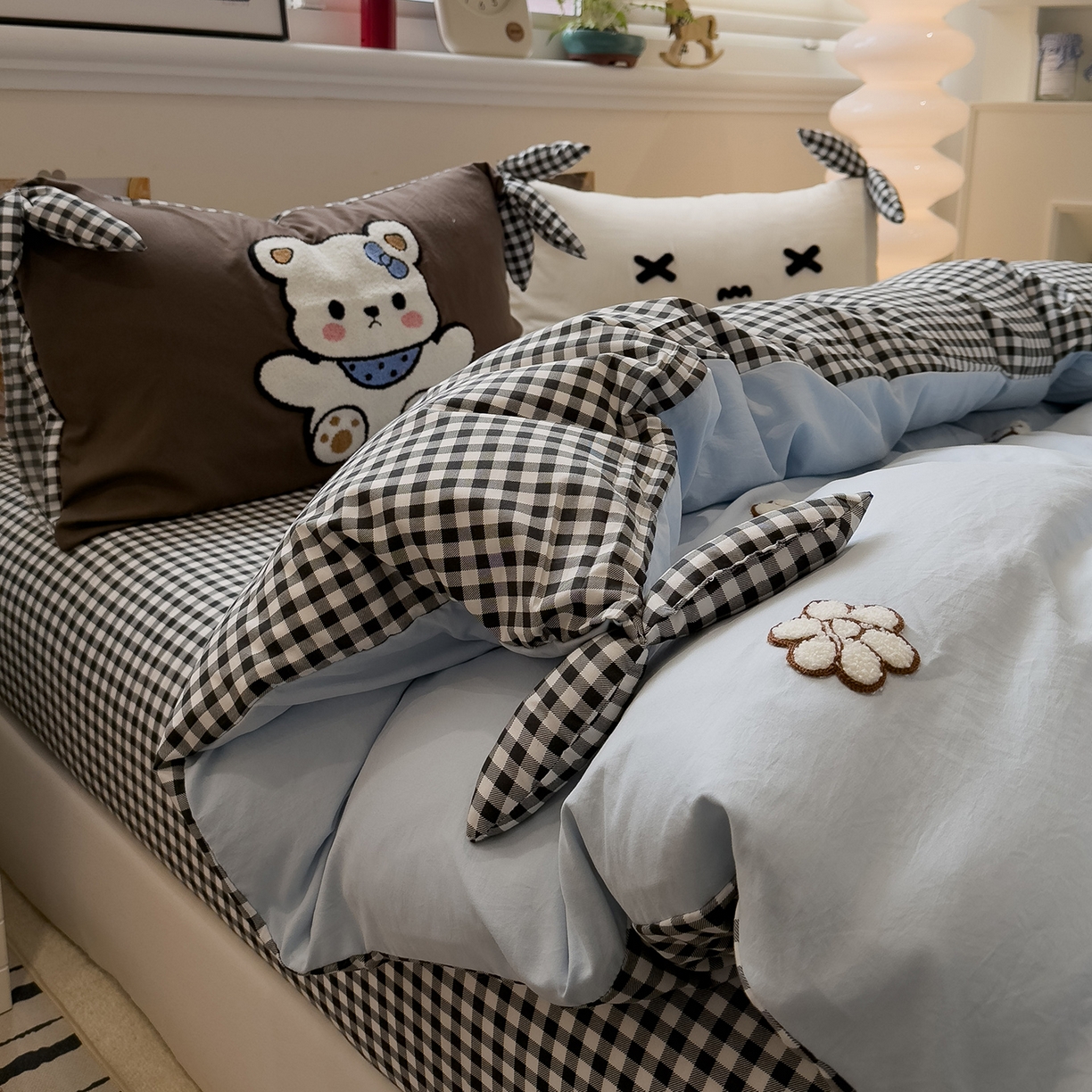 91家纺网 家纺一手货源 找家纺 （总）盼季家纺 2026新款立体蝴蝶结毛巾绣卡通四件套