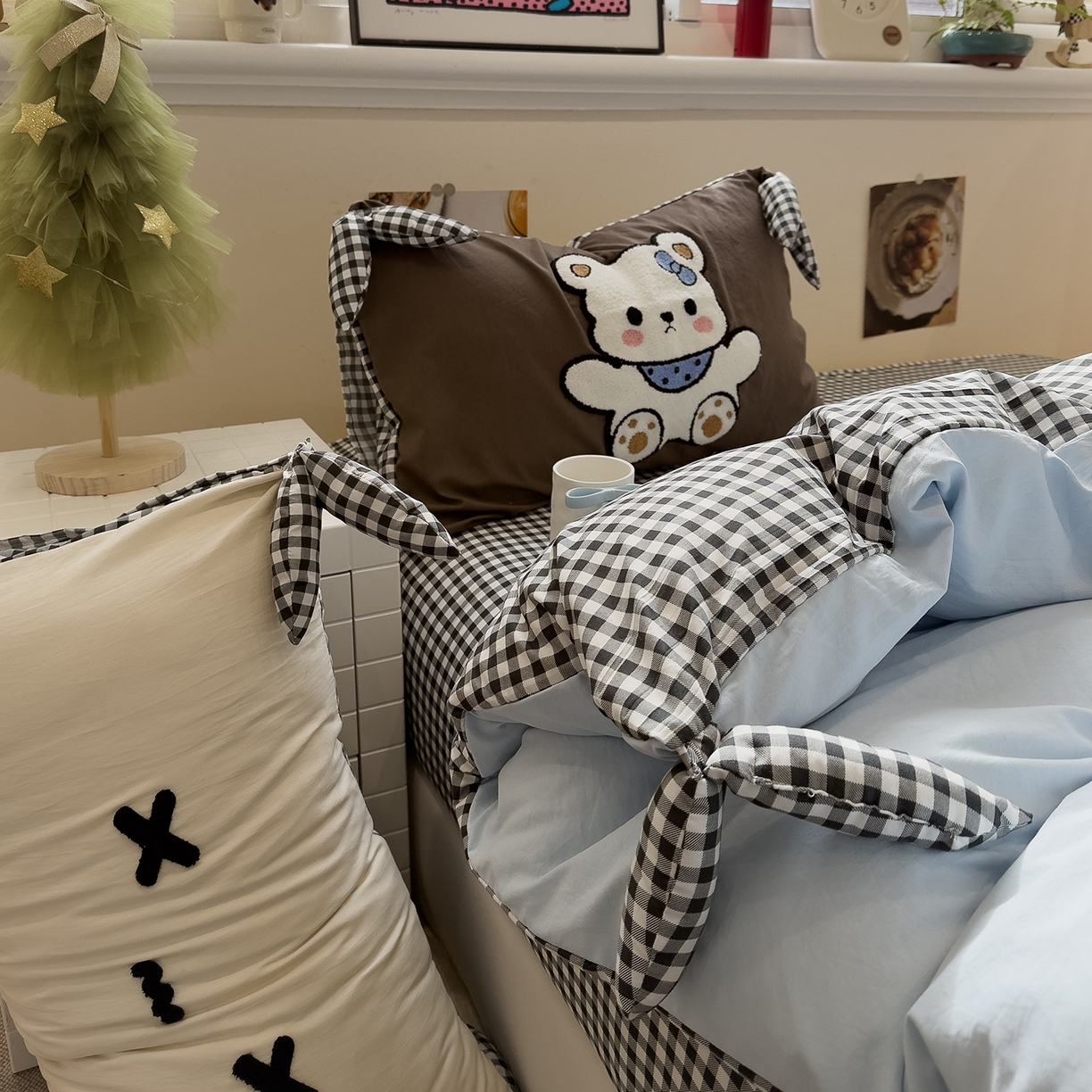 91家纺网 家纺一手货源 找家纺 （总）盼季家纺 2026新款立体蝴蝶结毛巾绣卡通四件套