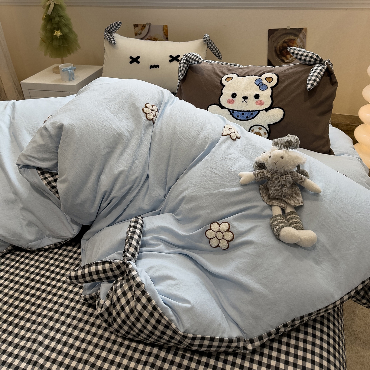 91家纺网 家纺一手货源 找家纺 （总）盼季家纺 2026新款立体蝴蝶结毛巾绣卡通四件套