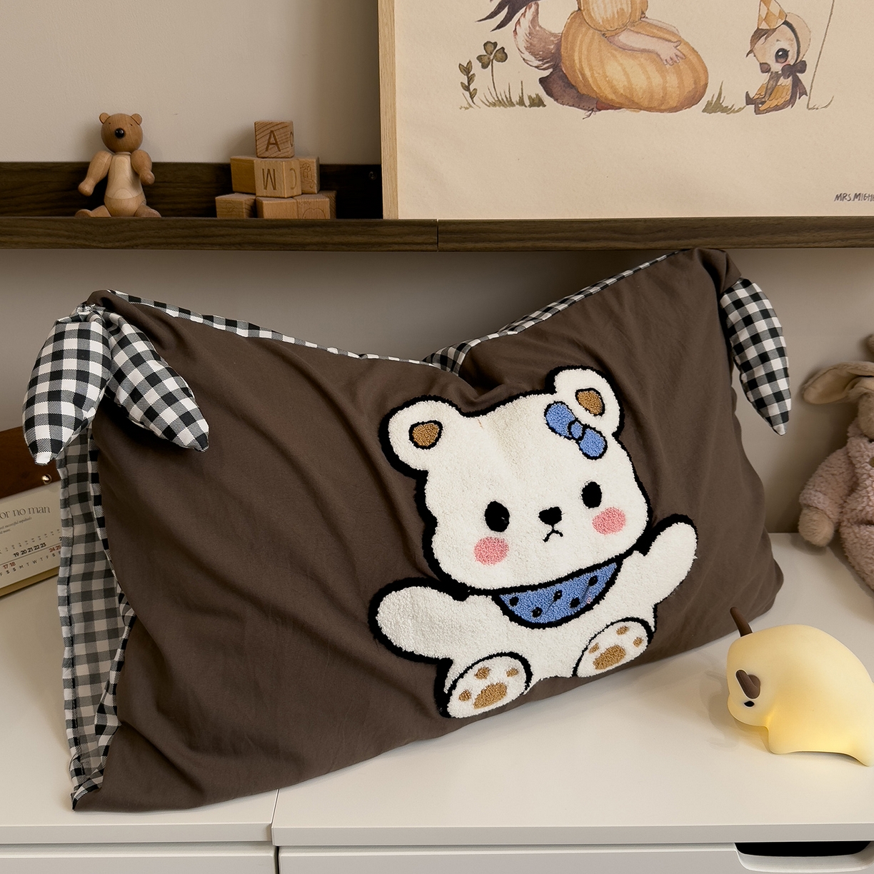 91家纺网 家纺一手货源 找家纺 （总）盼季家纺 2026新款立体蝴蝶结毛巾绣卡通四件套