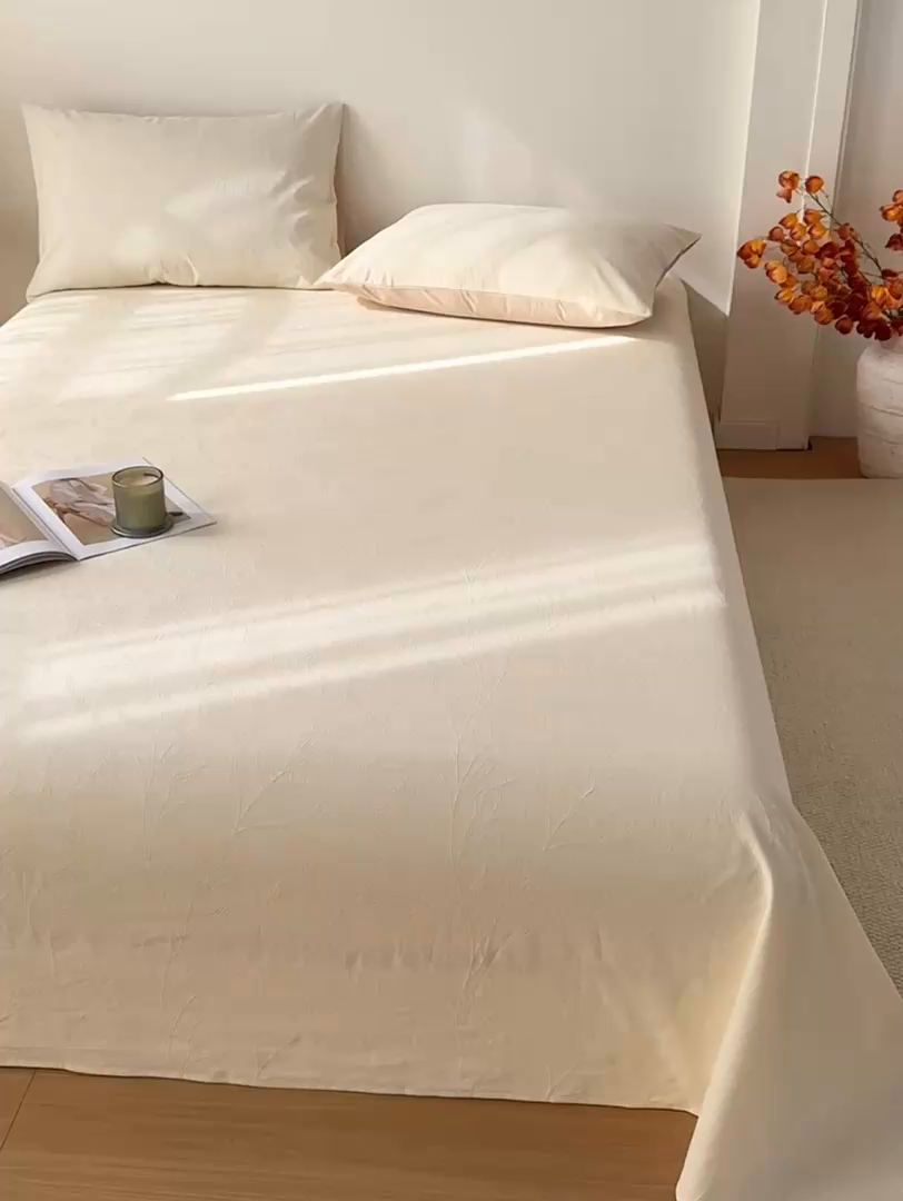 91家纺网 家纺一手货源 找家纺 （总）灰鲸 2026新款全棉纯棉厚织三层水洗色织提花床单单床单床单单件