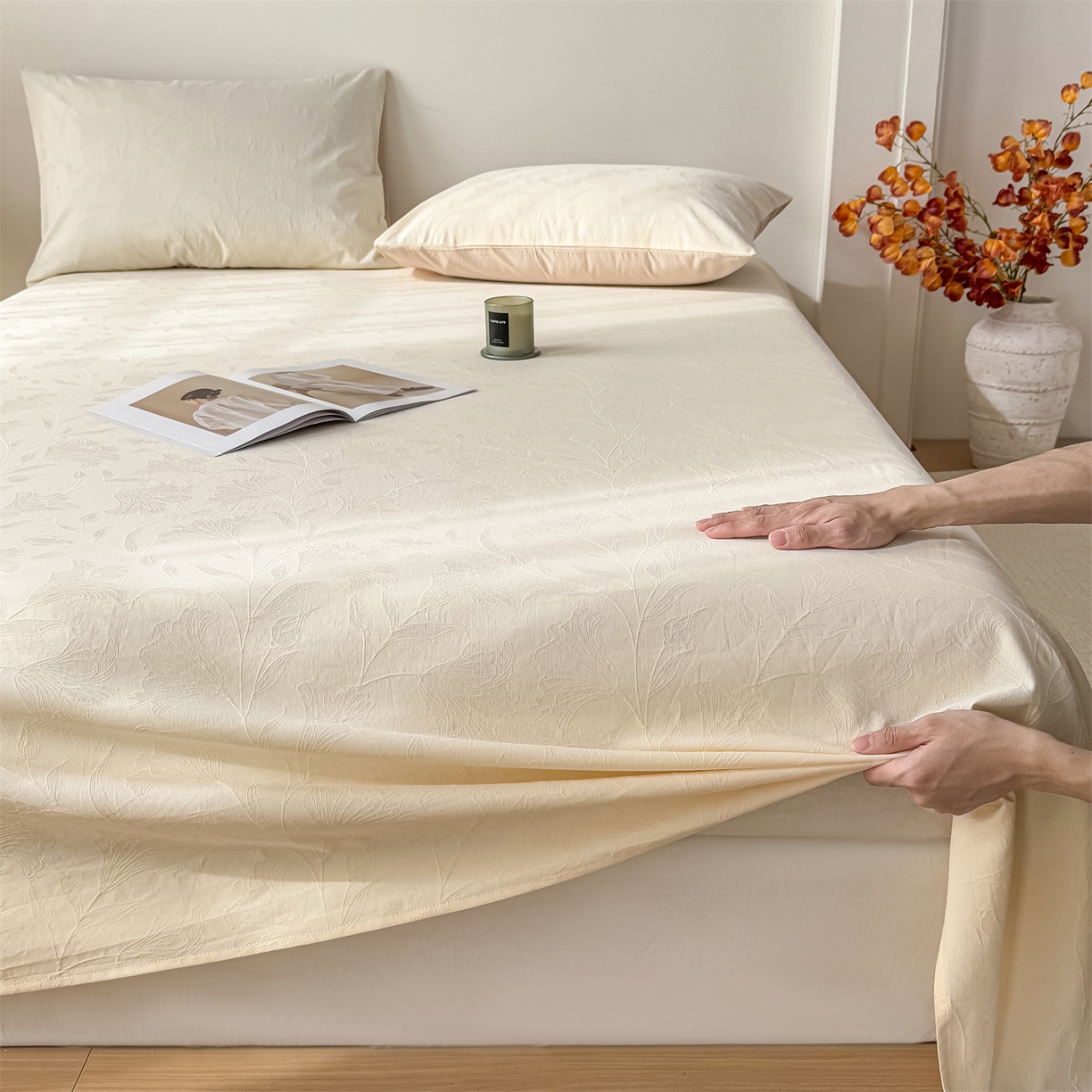 91家纺网 家纺一手货源 找家纺 （总）灰鲸 2026新款全棉纯棉厚织三层水洗色织提花床单单床单床单单件