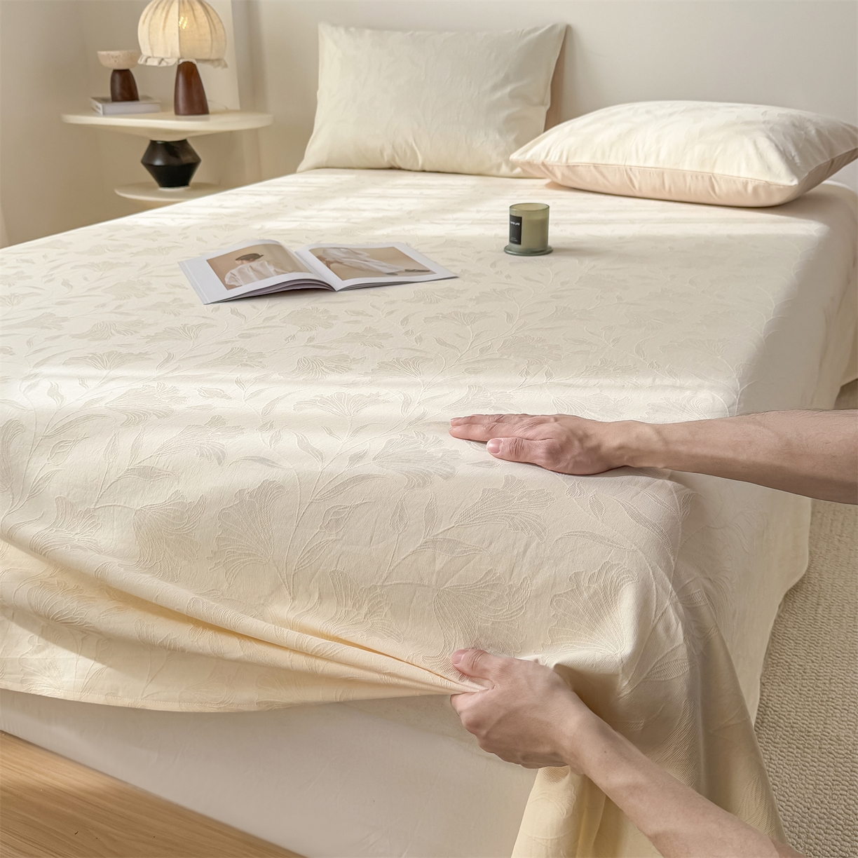 91家纺网 家纺一手货源 找家纺 （总）灰鲸 2026新款全棉纯棉厚织三层水洗色织提花床单单床单床单单件