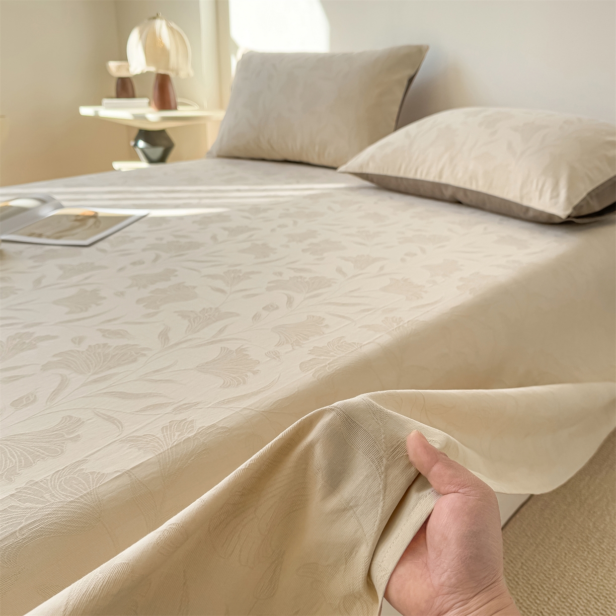 91家纺网 家纺一手货源 找家纺 （总）灰鲸 2026新款全棉纯棉厚织三层水洗色织提花床单单床单床单单件