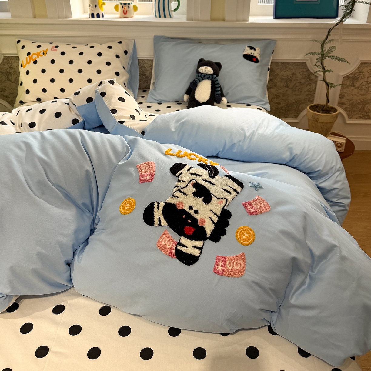 91家纺网 家纺一手货源 找家纺 （总）怡家居 2026新款全棉纯棉印花立体毛巾绣四件套