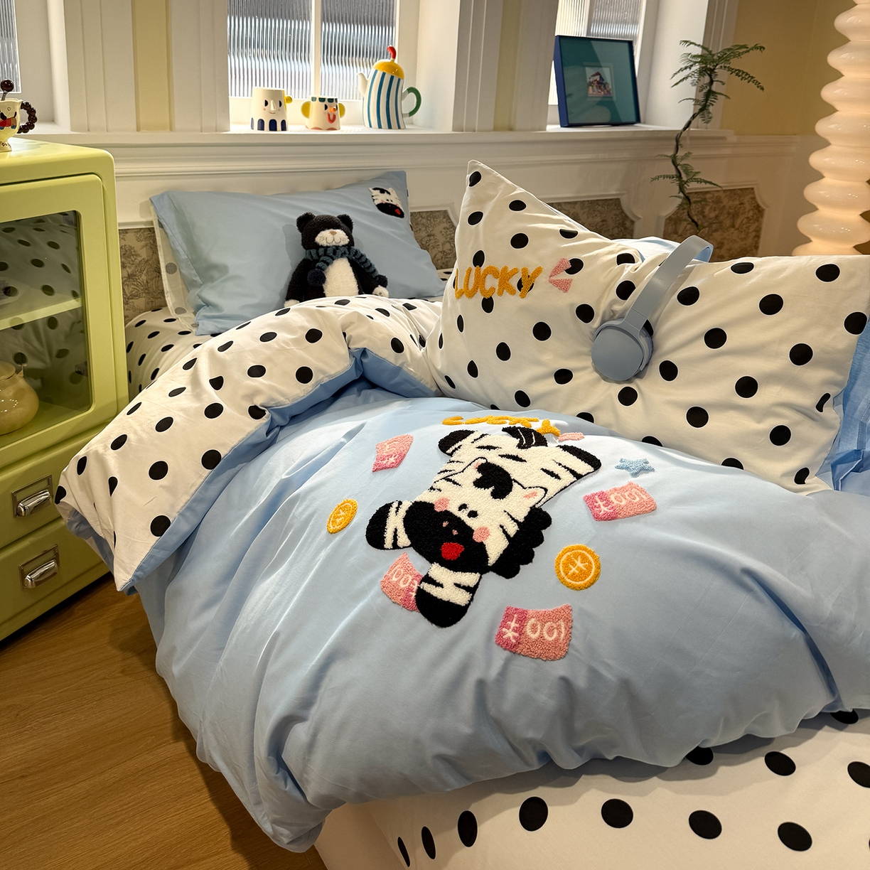 91家纺网 家纺一手货源 找家纺 怡家居 2026新款全棉纯棉印花立体毛巾绣四件套 马上好运