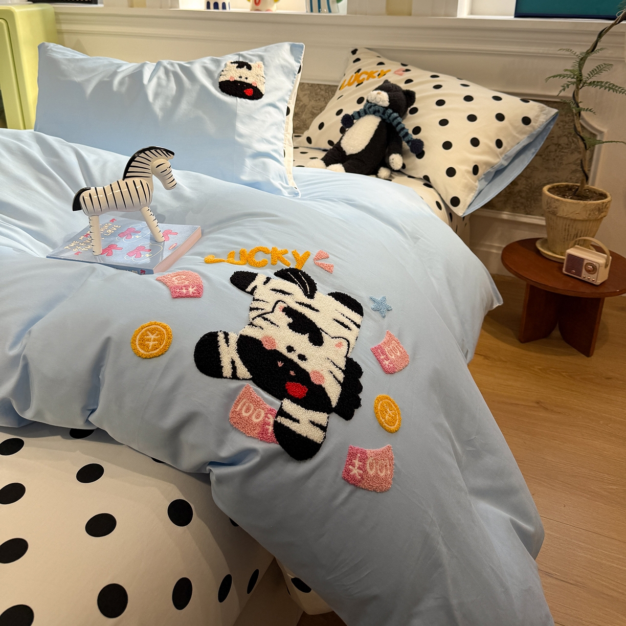 91家纺网 家纺一手货源 找家纺 怡家居 2026新款全棉纯棉印花立体毛巾绣四件套 马上好运