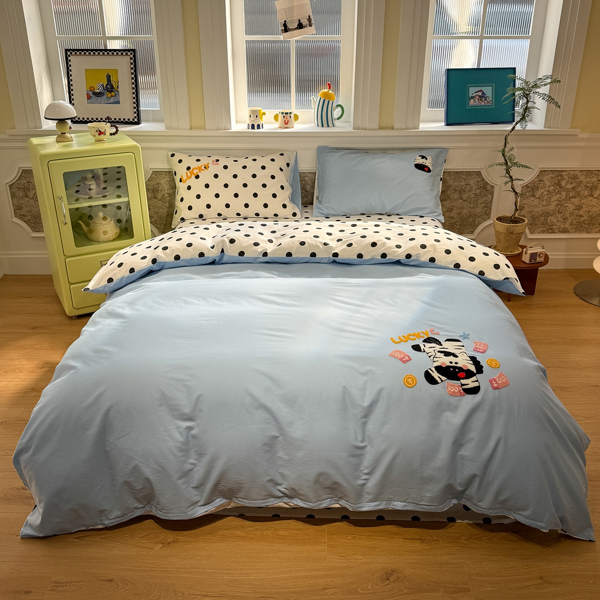 91家纺网 家纺一手货源 找家纺 怡家居 2026新款全棉纯棉印花立体毛巾绣四件套 马上好运