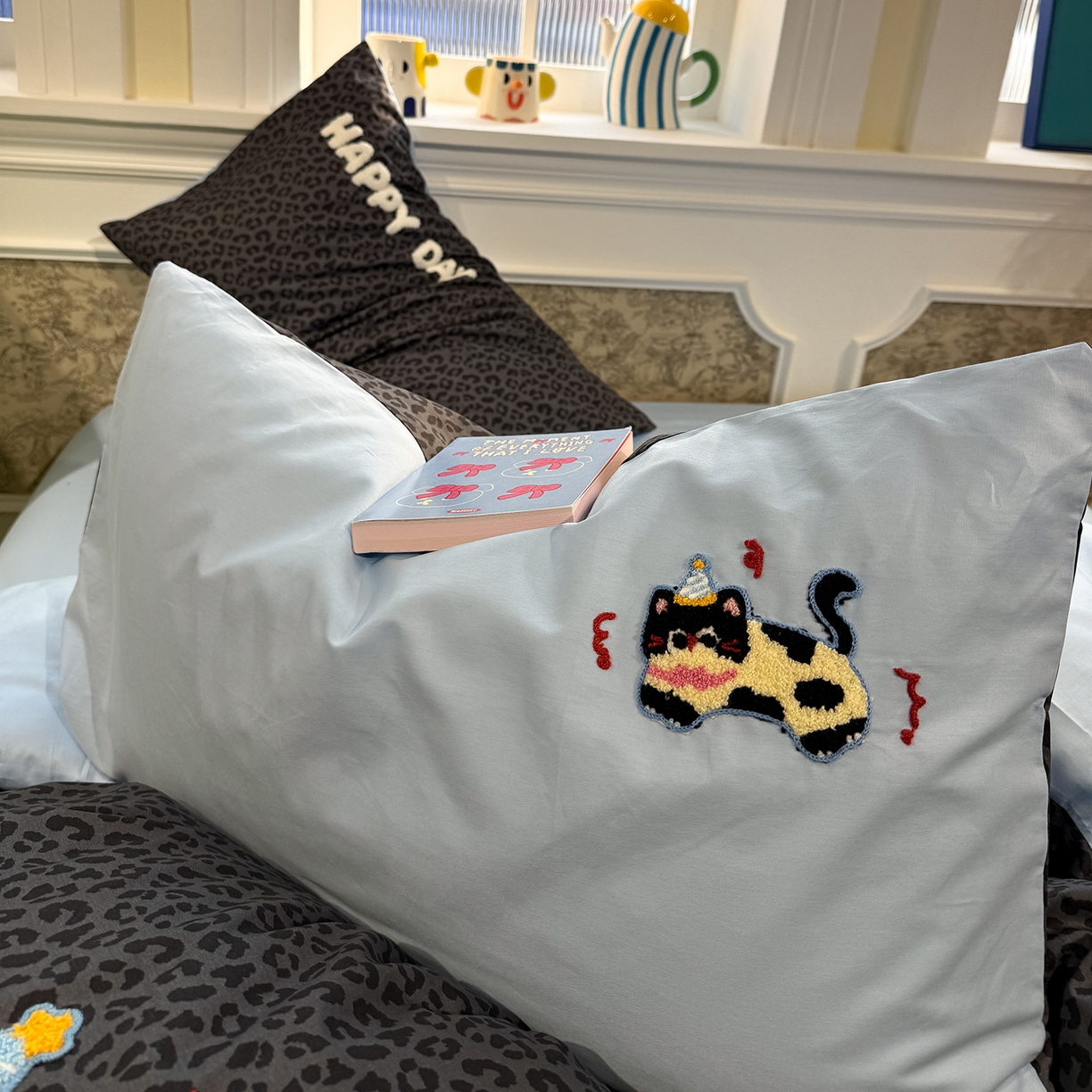 91家纺网 家纺一手货源 找家纺 怡家居 2026新款全棉纯棉印花立体毛巾绣四件套 蝴蝶小猫