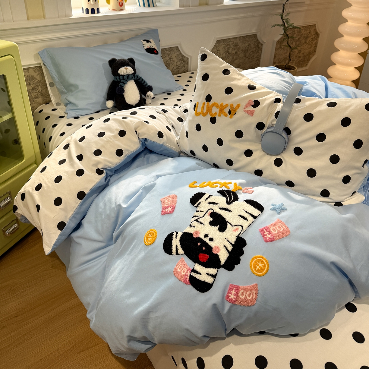 91家纺网 家纺一手货源 找家纺 怡家居 2026新款全棉纯棉印花立体毛巾绣四件套 马上好运