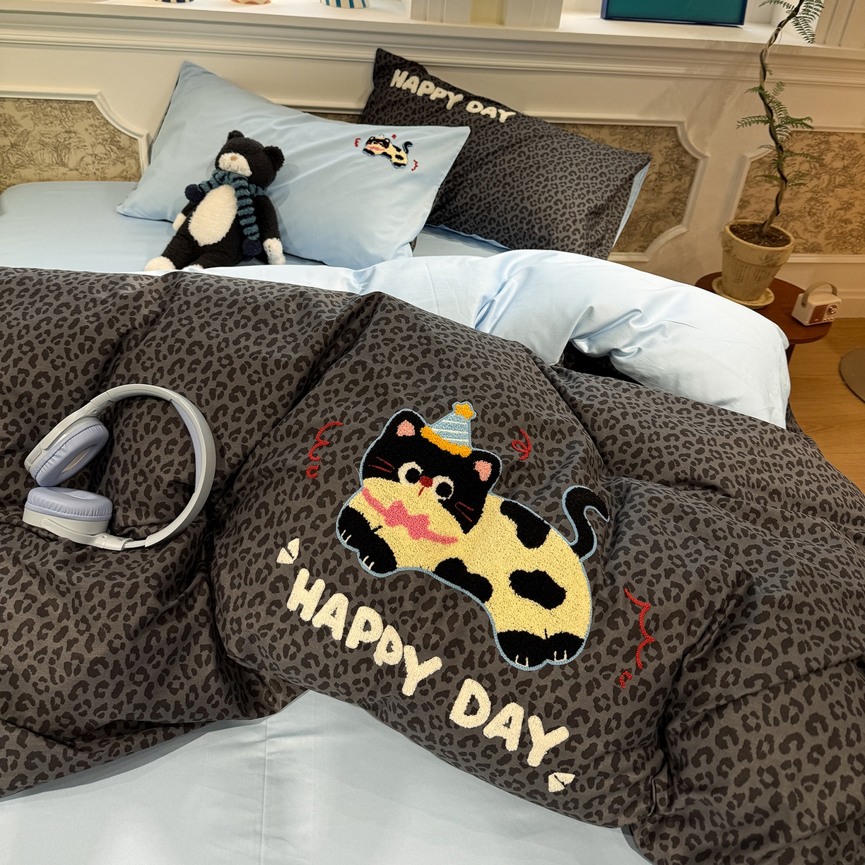 91家纺网 家纺一手货源 找家纺 怡家居 2026新款全棉纯棉印花立体毛巾绣四件套 蝴蝶小猫