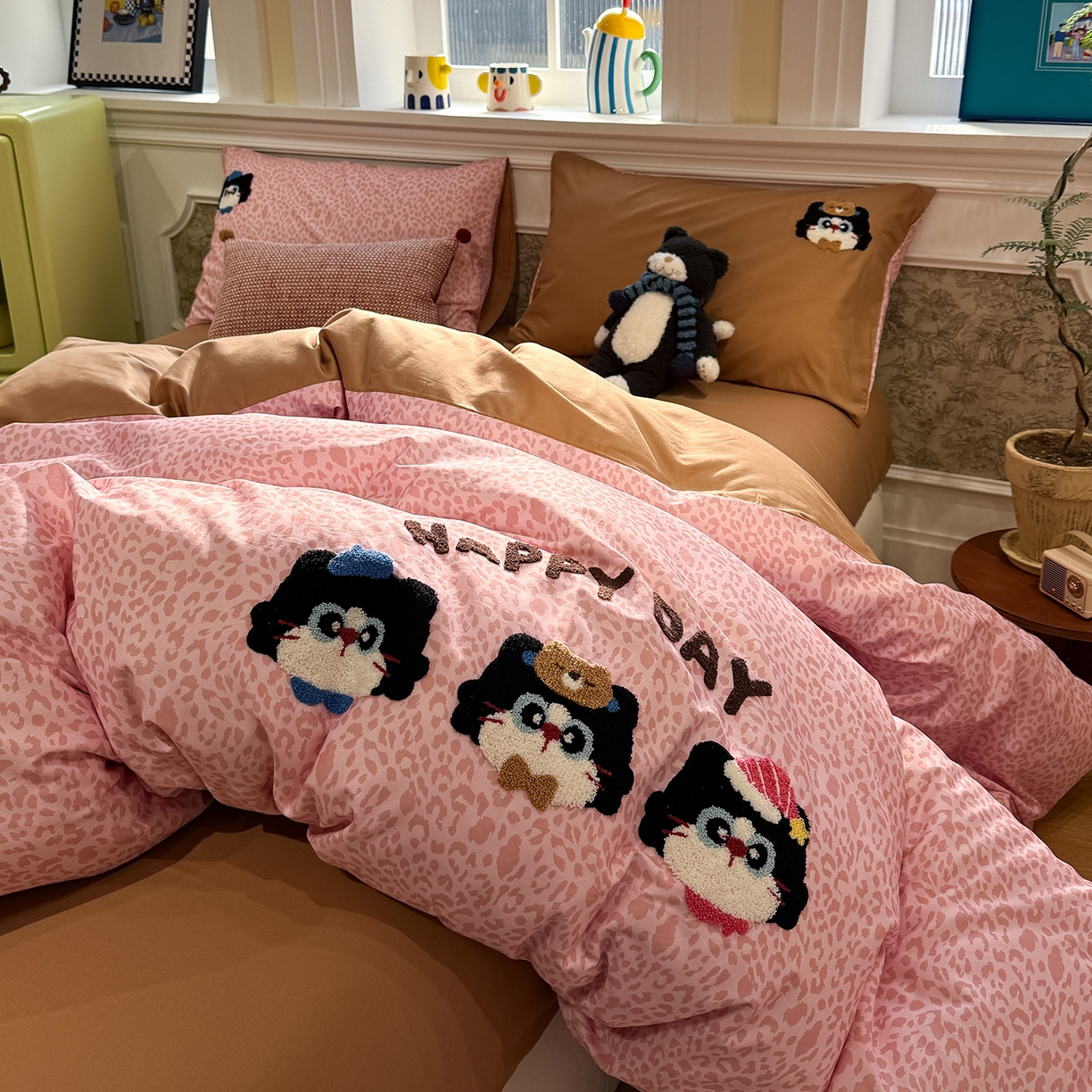 91家纺网 家纺一手货源 找家纺 怡家居 2026新款全棉纯棉印花立体毛巾绣四件套 甜心宝贝