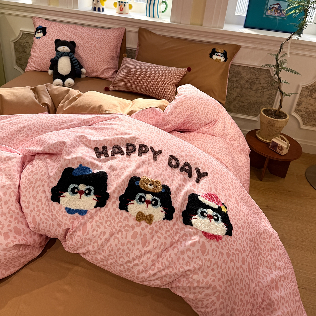 91家纺网 家纺一手货源 找家纺 怡家居 2026新款全棉纯棉印花立体毛巾绣四件套 甜心宝贝