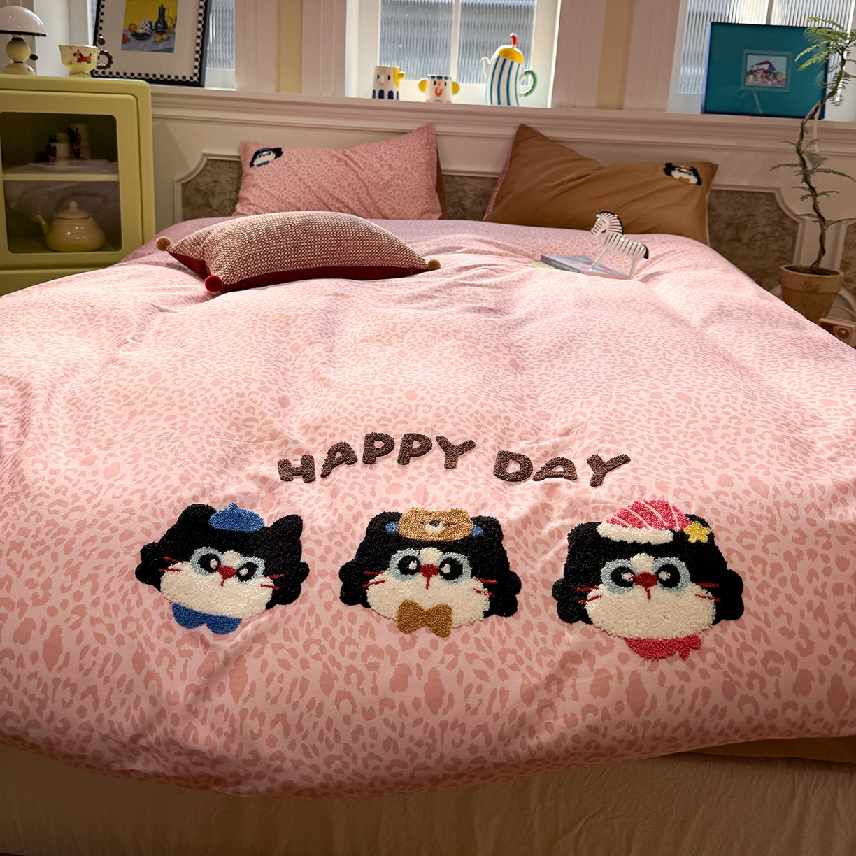 91家纺网 家纺一手货源 找家纺 怡家居 2026新款全棉纯棉印花立体毛巾绣四件套 甜心宝贝