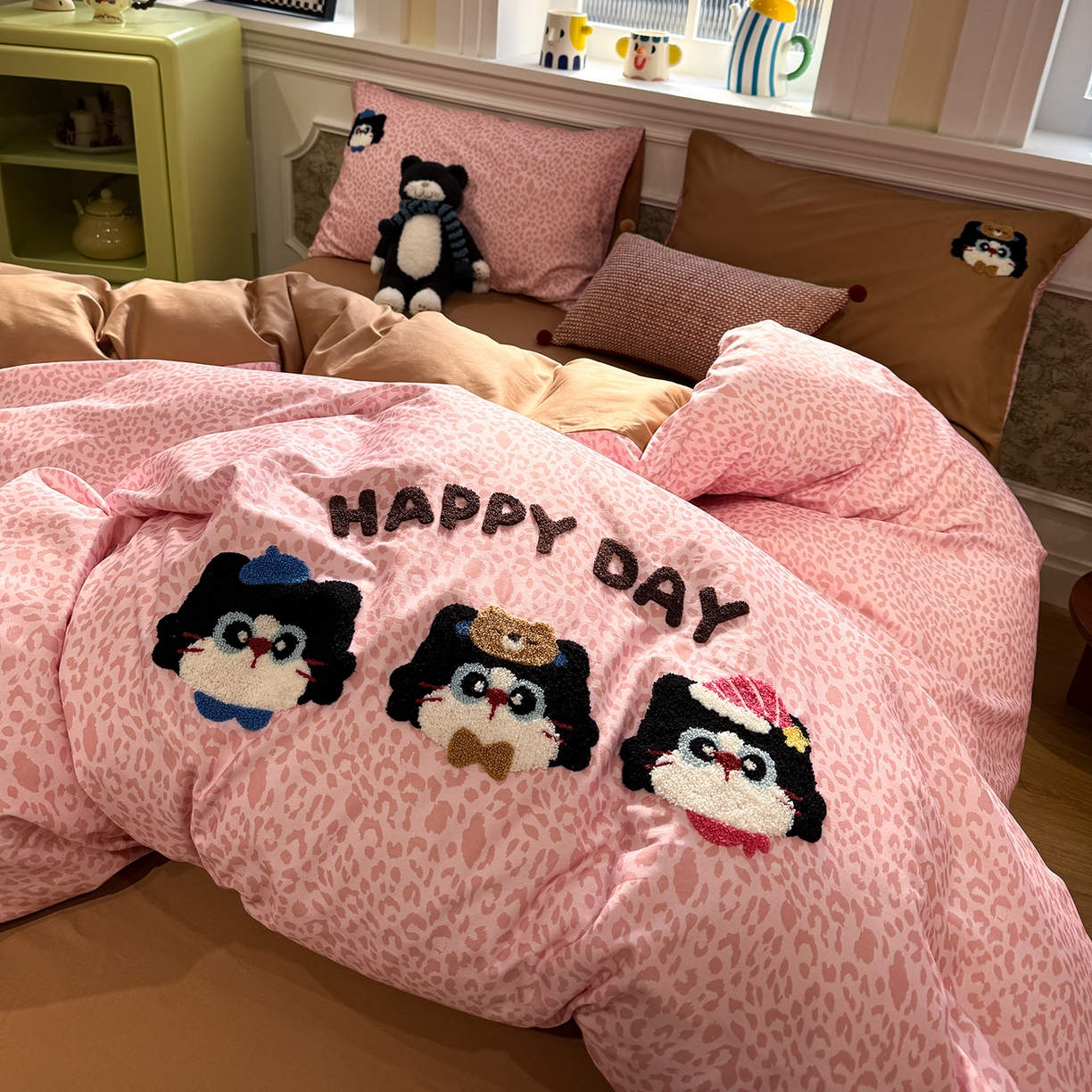 91家纺网 家纺一手货源 找家纺 怡家居 2026新款全棉纯棉印花立体毛巾绣四件套 甜心宝贝