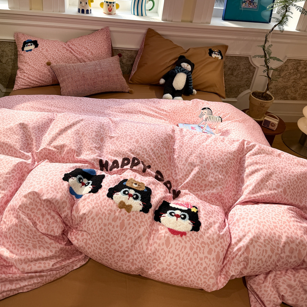 怡家居 2026新款全棉纯棉印花立体毛巾绣四件套 甜心宝贝