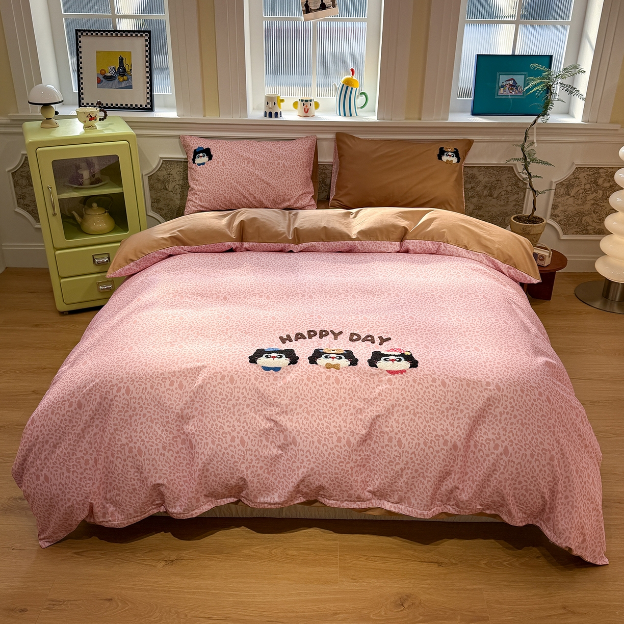 91家纺网 家纺一手货源 找家纺 怡家居 2026新款全棉纯棉印花立体毛巾绣四件套 甜心宝贝