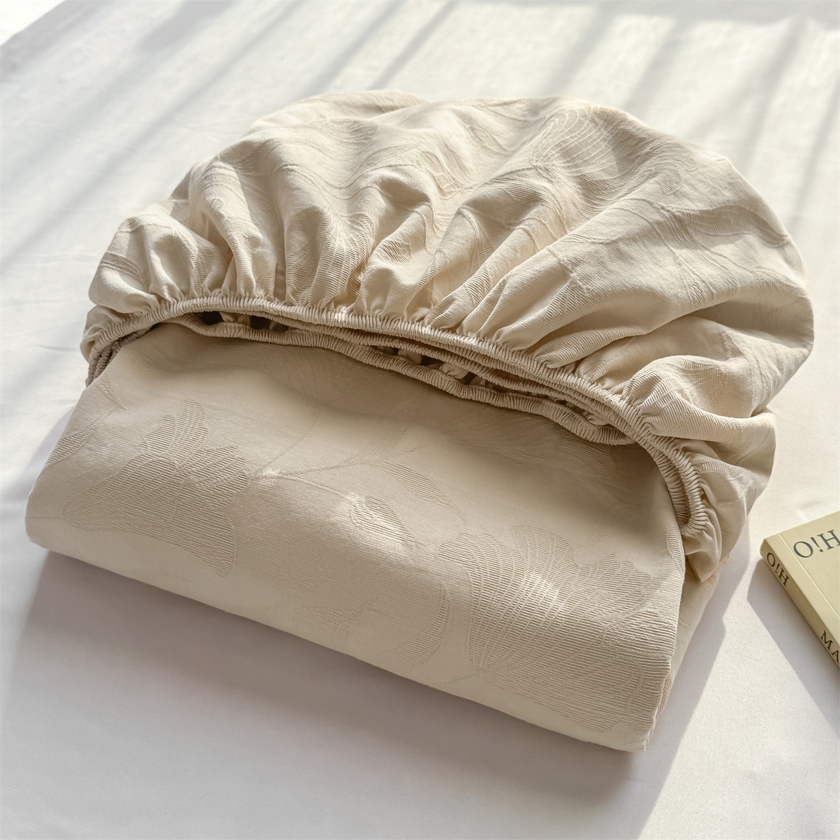 91家纺网 家纺一手货源 找家纺 灰鲸 2026新款全棉纯棉厚织三层水洗色织提花床笠单品床笠床笠单件 芳菲-可可奶咖