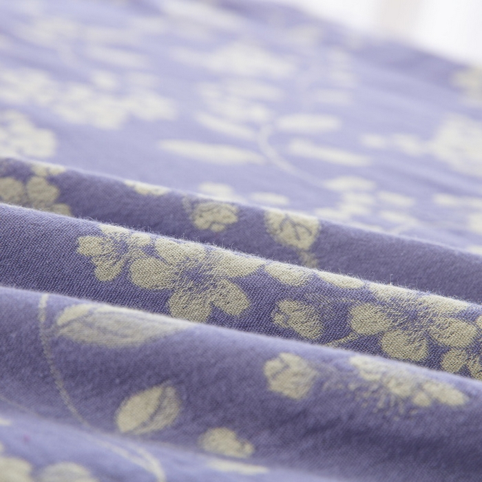 91家纺网 家纺一手货源 找家纺 （总）仰望棉麻双层纱供应链 2026新款全棉色织提花双层纱四件套-花茉羽