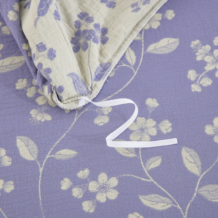 91家纺网 家纺一手货源 找家纺 （总）仰望棉麻双层纱供应链 2026新款全棉色织提花双层纱四件套-花茉羽