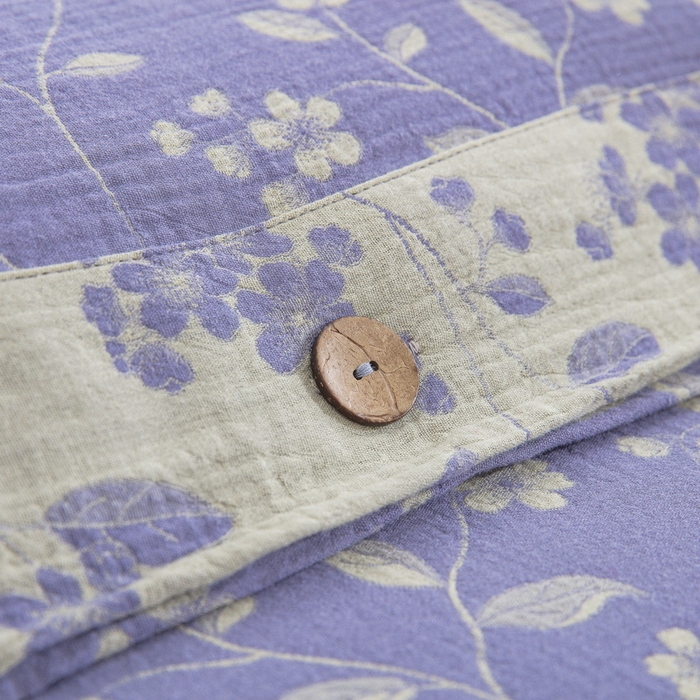 91家纺网 家纺一手货源 找家纺 （总）仰望棉麻双层纱供应链 2026新款全棉色织提花双层纱四件套-花茉羽