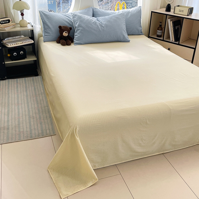 91家纺网 家纺一手货源 找家纺 （总）优承佳生活馆 2026新款软糯双拼泡芙纱四件套