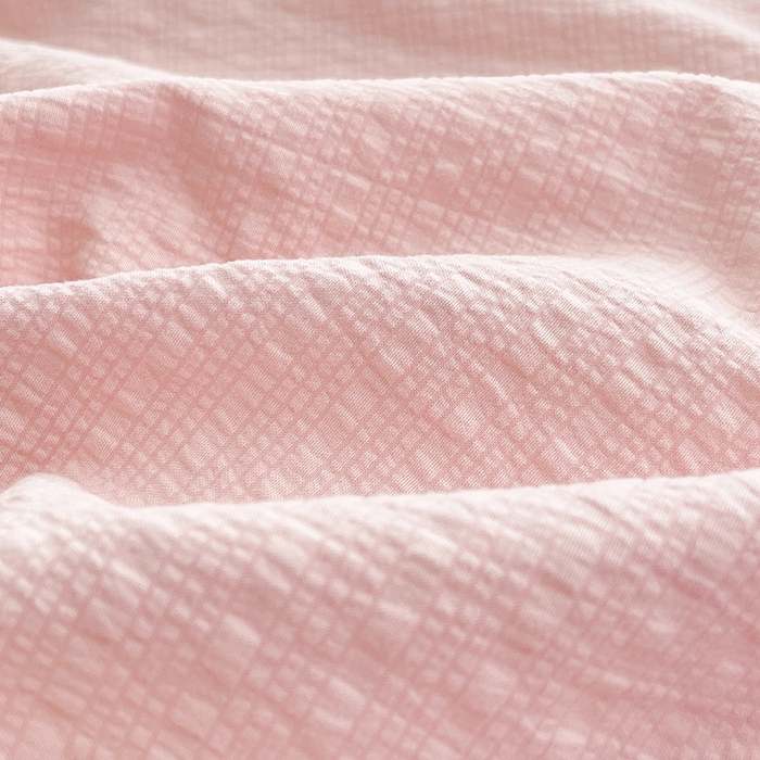 91家纺网 家纺一手货源 找家纺 优承佳生活馆 2026新款软糯双拼泡芙纱四件套 肉桂粉+天空蓝