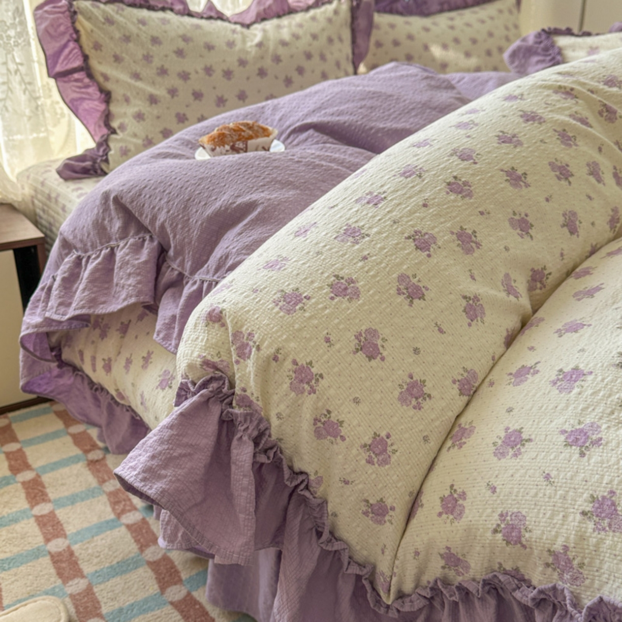 91家纺网 家纺一手货源 找家纺 （总）欧尚 2026新款花边床盖四件套