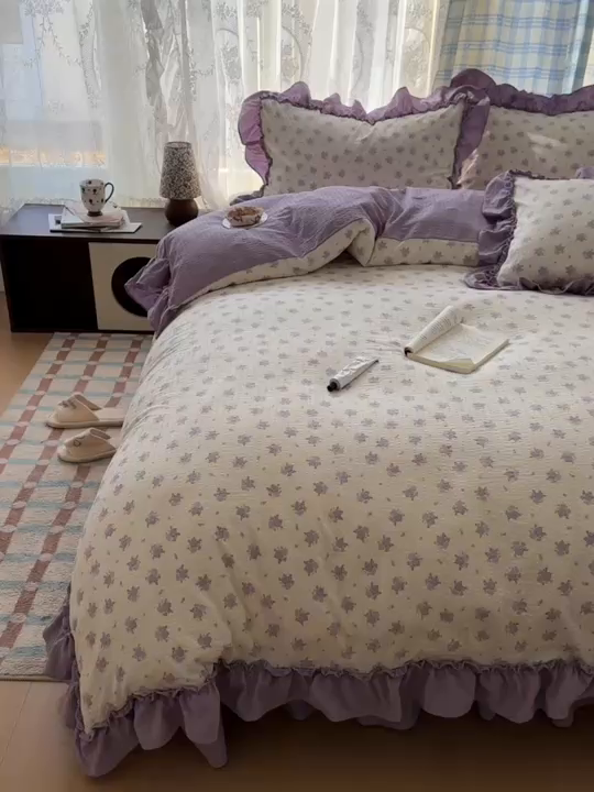 91家纺网 家纺一手货源 找家纺 （总）欧尚 2026新款花边床盖四件套