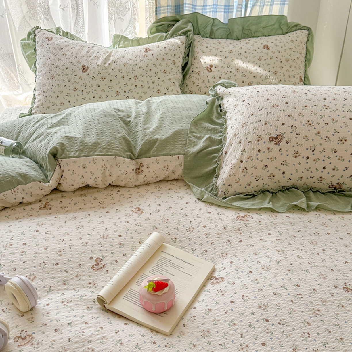 91家纺网 家纺一手货源 找家纺 欧尚 2026新款花边床盖四件套 春和