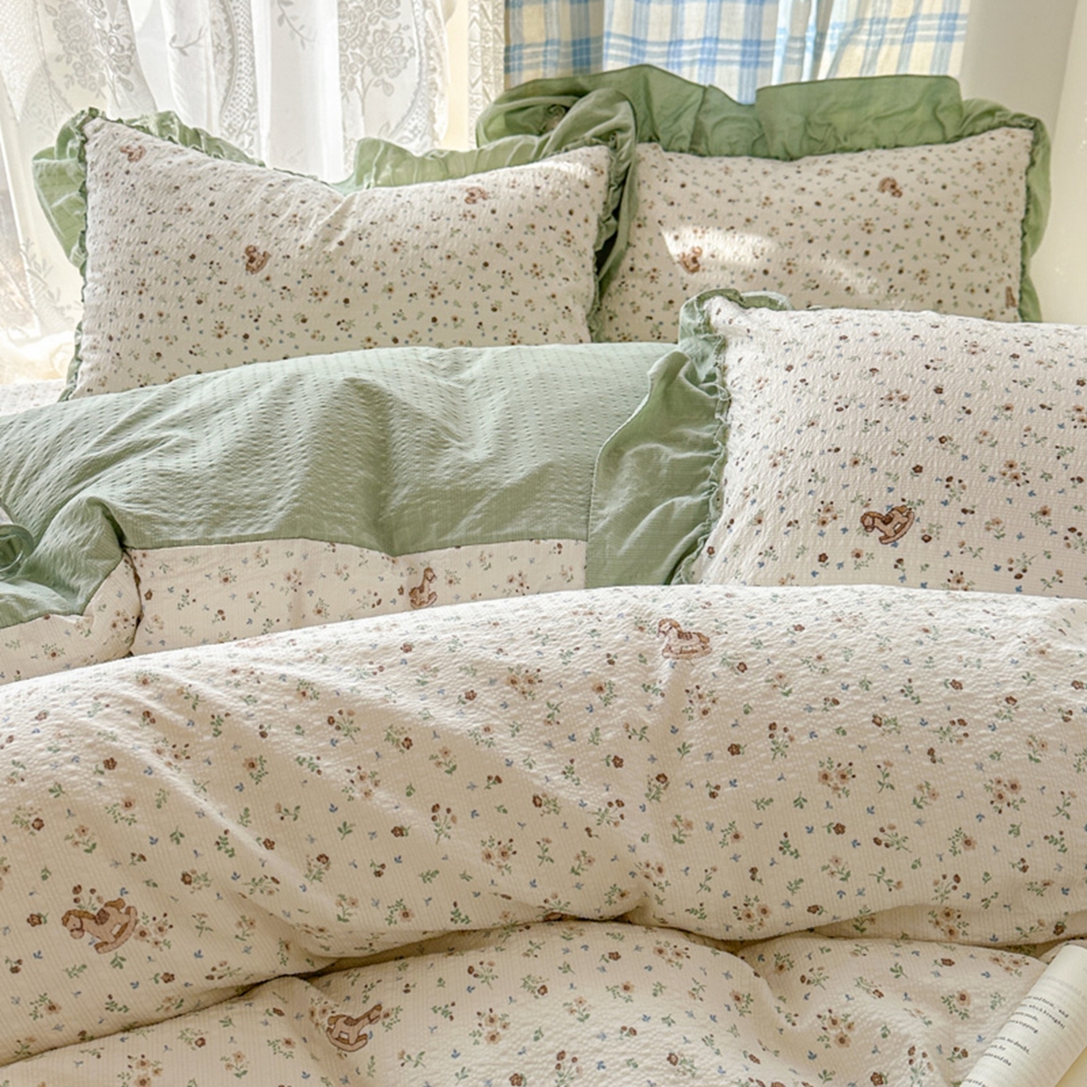 91家纺网 家纺一手货源 找家纺 欧尚 2026新款花边床盖四件套 春和