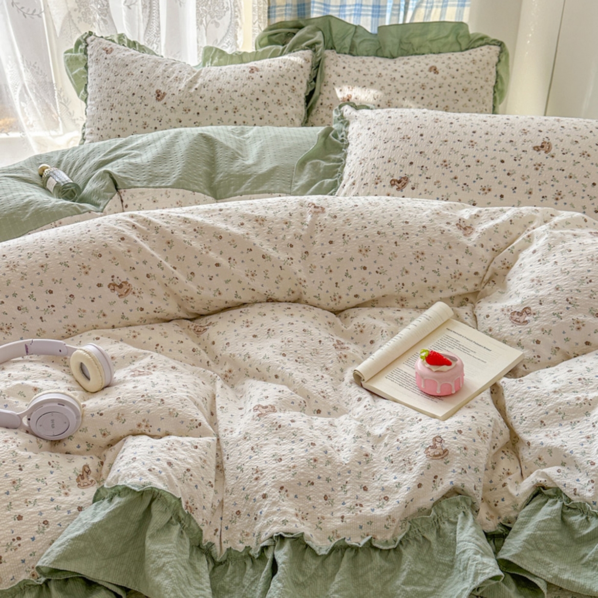 91家纺网 家纺一手货源 找家纺 欧尚 2026新款花边床盖四件套 春和